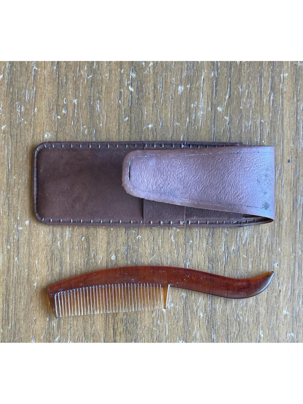 Mustache Comb And Pocket Carrying Case Vintage Comb